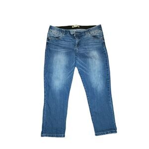 Democracy Ab Technology Stretch Waist Midrise Skinny Jeans Womens Size 16 Blue